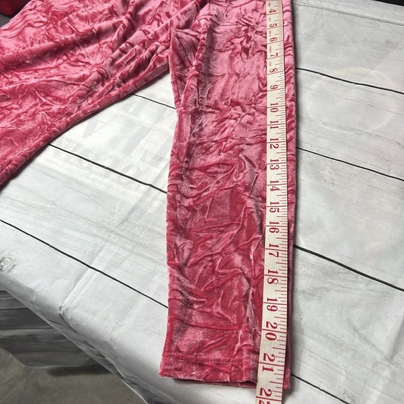 BARANDA Crushed Velvet Long Sleeve Top Sz L Pink - Picture 7 of 8